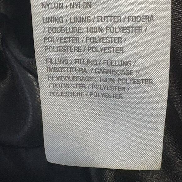 Quilted Puffer Coat Women's Size Medium Black Long Knit Collar Dennis Basso - Picture 9 of 12